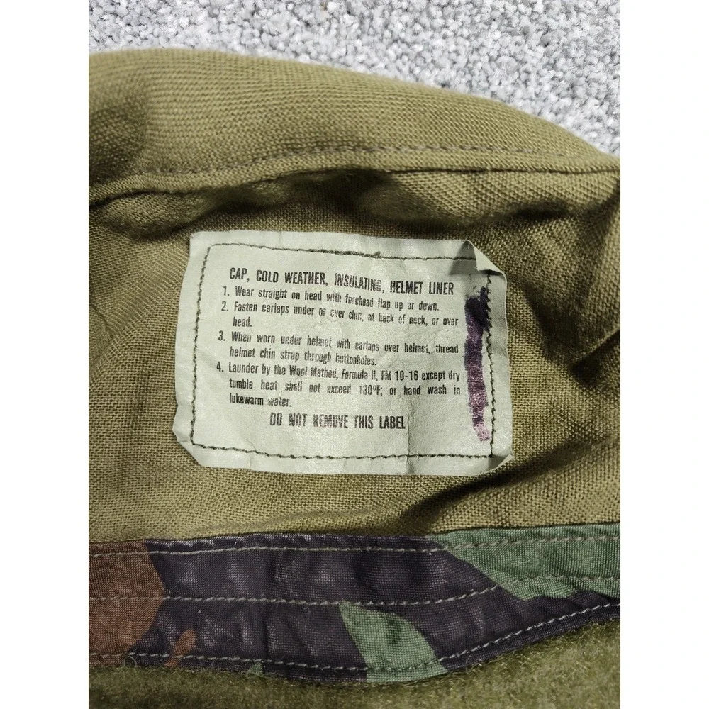US Military Cold Weather Insulating Helmet Liner Woodland Camo Cap Size Large
